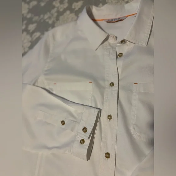 Orvis White Long Sleeve Open-Air Caster Shirt Designed for Outdoor Performance - Picture 8 of 12